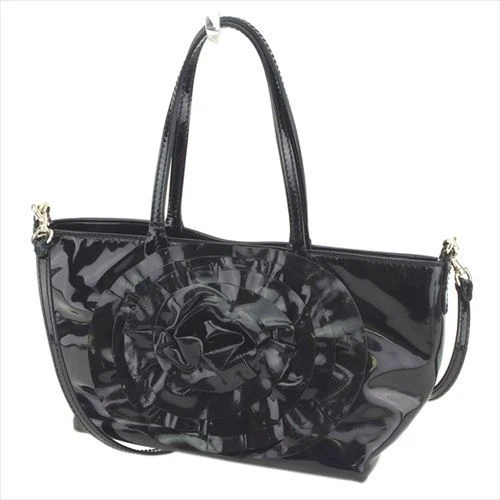 Valentino Garavani Tote bag Pelle smaltata nera Donna Authentic Usato