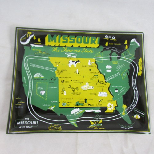 Glass Missouri Show Me State Ash Tray Souvenir Trinket Dish Vintage - Picture 3 of 7