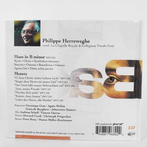 BACH Mass in B Minor & Motets Philippe Herreweghe 3 CD Set Harmonia Mundi NEW - Picture 2 of 4
