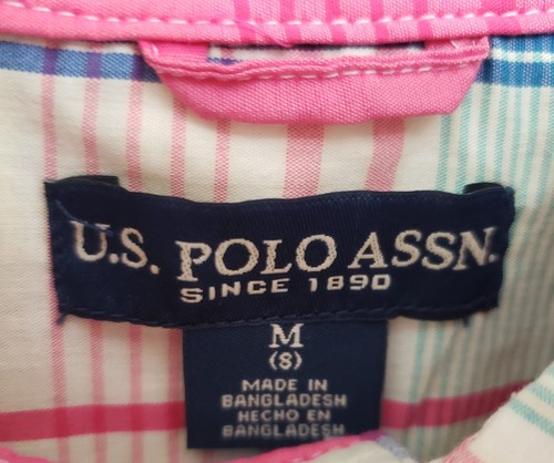 U.S. Polo Assn Boys Short Sleeve Button-Up Shirt Sizes M/8 Plaid School Church - Picture 5 of 9