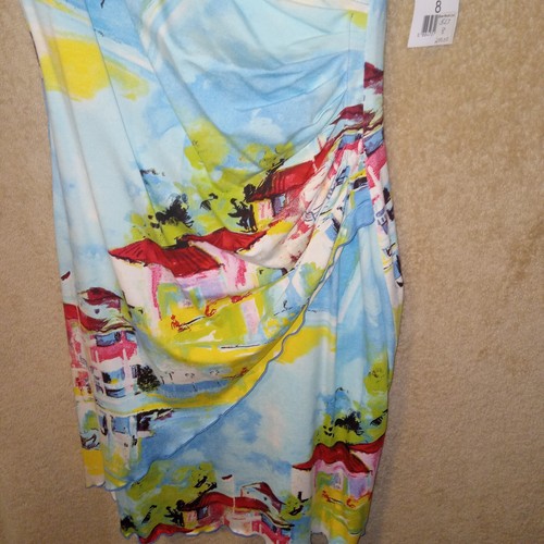 Joseph Ribkoff NWT Dress Robe Vibrant Multicolor Midi Size 8 - Picture 7 of 11