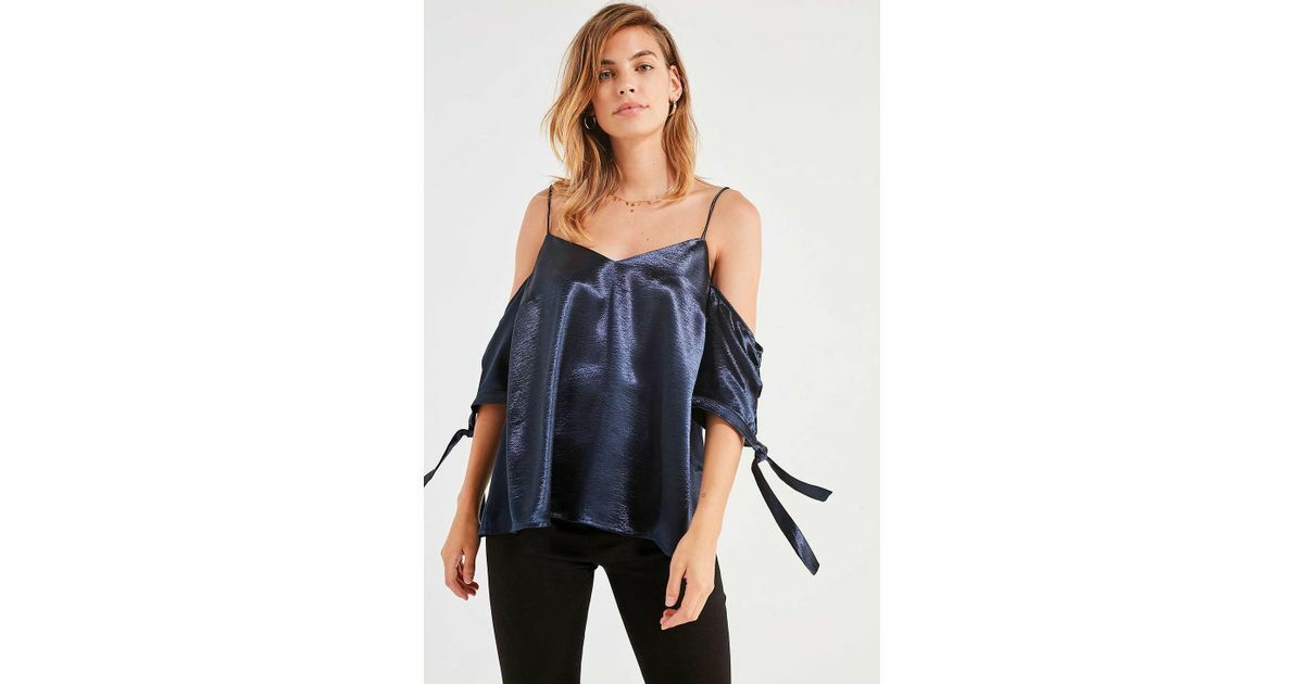 Top Urban Outfitters Silence + Noise - Bleu Brillant épaules Froides - Taille S - Neuf Avec étiquettes