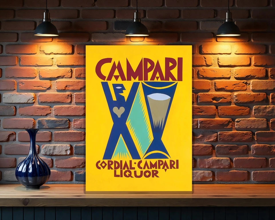 Vintage  Cordial Campari Art Deco Hourglass Heavy Metal Sign - (60X40 CM) - Image 2 of 4