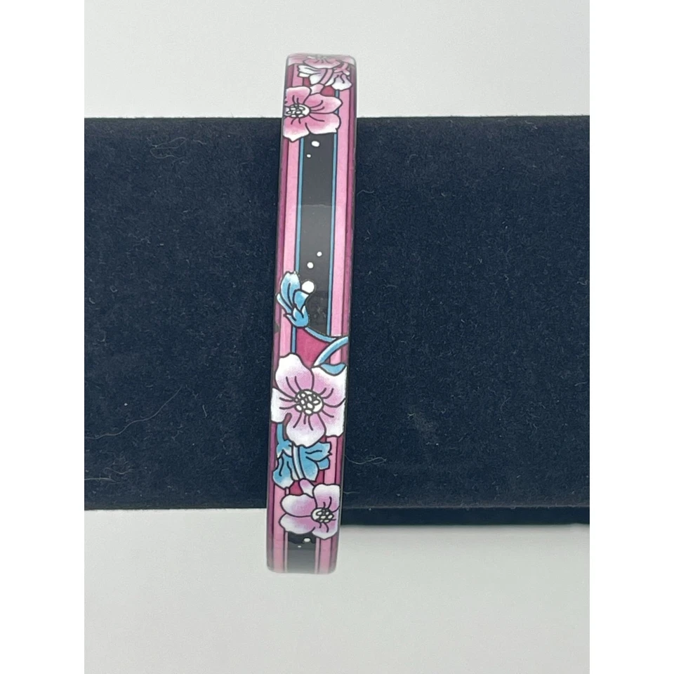 Michaela Frey Group Bangle Bracelet Enamel Flowers - Image 3 of 4