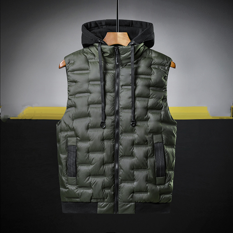 New Thermal Men Hooded Winter Vest Coat Jacket Slim Casual Sleeveless Ultra  Warm