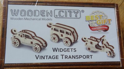 Vintage Transport Widgets Wooden City Mechanical Models Scooter Car Van  502311