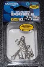 Owner 5642 Saltwater Double Hook - Size 2/0 - 2X Strong Waxwing Hooks