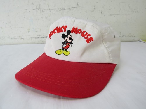 Vintage Mickey Mouse Mickey Unlimited Red Billed Baseball Cap Mütze Elastic Fit - Bild 1 von 8