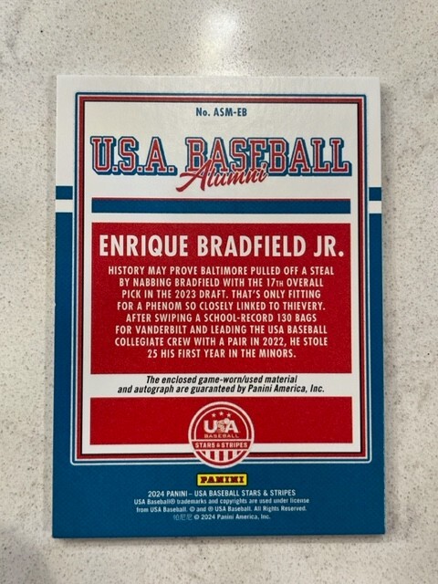 topps エンリケブラッドフィールドJR サインカード Enrique Bradfield Jr. Baseball Cards Price Guide - Sports