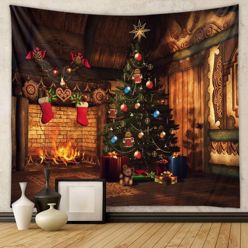 Christmas Background Cloth Wall Cloth Hanging Cloth Bohemian Christmas Tapestry - Picture 6 of 21