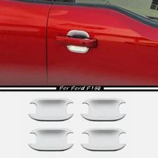 For 2021-2023 Ford F150 F-150 ABS Chrome Door Handle Bowl Cover Cup Overlay Trim