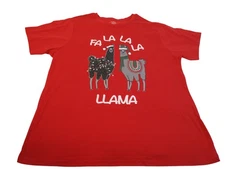 Fa La La Llama Shirt Mens 2X Red Christmas Graphic Holiday Tee Top Funny