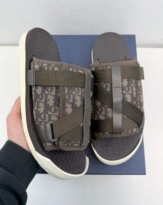 Size 46EU (13 US) - Dior Alpha Slides Oblique   Ebony   | Super Clean