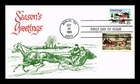 US COVER CHRISTMAS ONE HORSE OPEN SLEIGH FDC COMBO KMC VENTURE