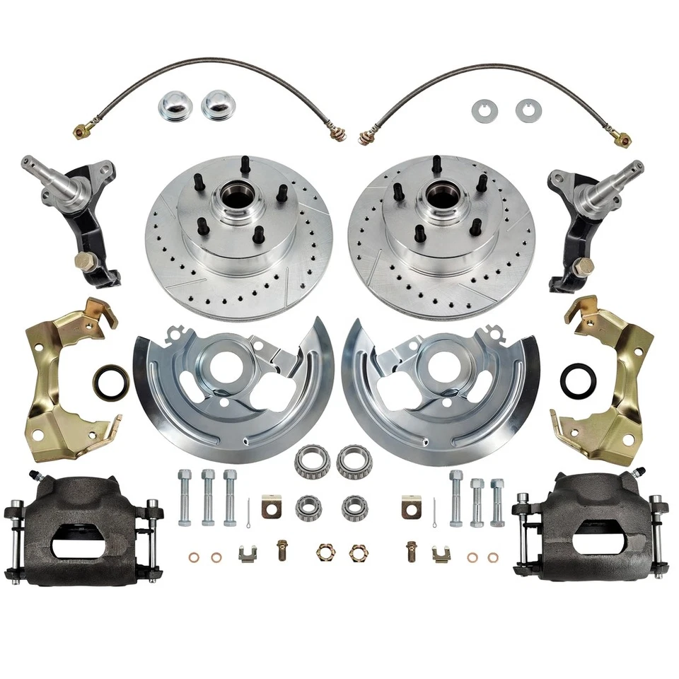 For 64-74 GM Car Front Spindle and Disc Brake Kit Camaro, Chevelle, Nova, GTO Foto 3 de 4
