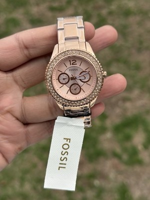 Fossil Rose Gold Crystal Bezel Women display picture 3