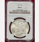:1922-P 1$ SILVER PEACE DOLLAR FLASHY BLAST WHITE NGC GEM BU MS65 HIGHEST GRADES