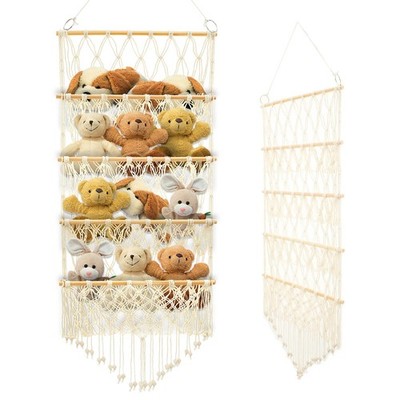 Stofftier Aufbewahrung 4-lagig vielseitig Plüschtier Halter weich beige 