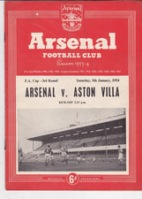 1953 1954 Arsenal v ASTON VILLA FA CUP