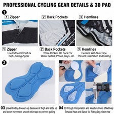 Herren Pro Team Radtrikot Set Kurzarm Bike Shirt Gel Gepolstert Trägerhose