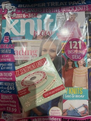 Knit Now magazine #188 2025. 121 patterns + Bumper Treat pack + Peanuts & labels