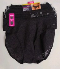 NEW Maidenform 3 Pack Perfect Fit High Leg Panties MEDIUM Black DM3SLB