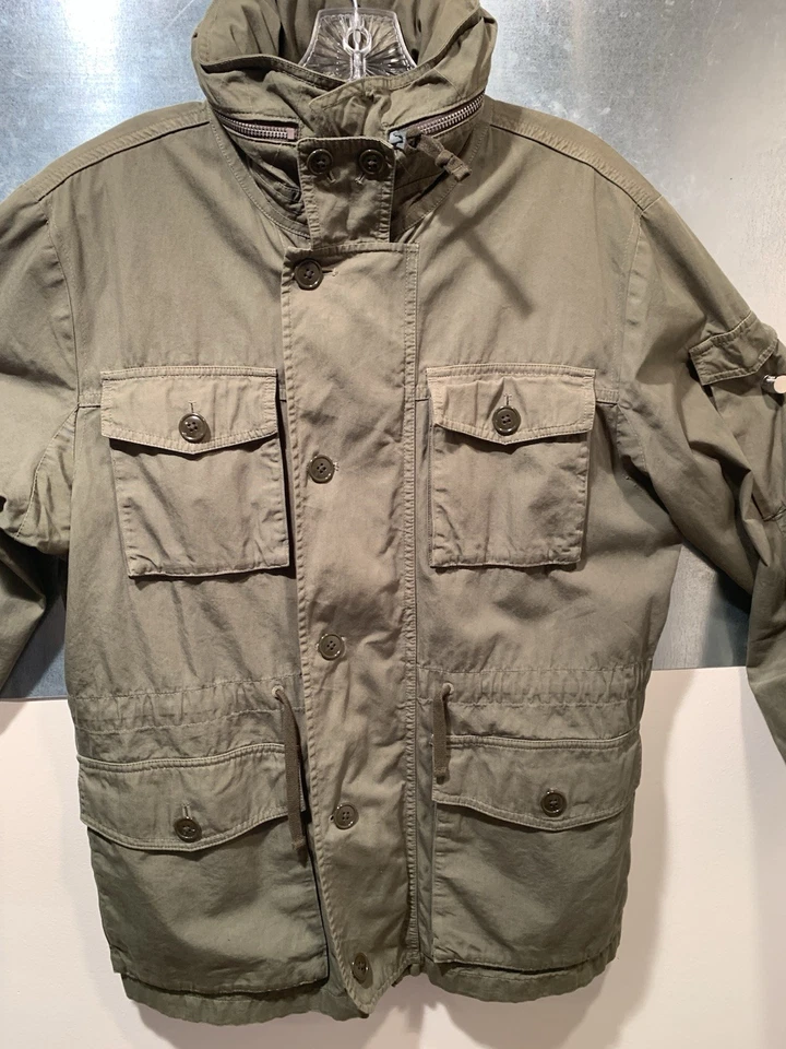 RARO J. Chaqueta de campo militar/mecánica Crew NX-631 M65 PARA HOMBRE M con capucha verde oliva Foto 3 de 4