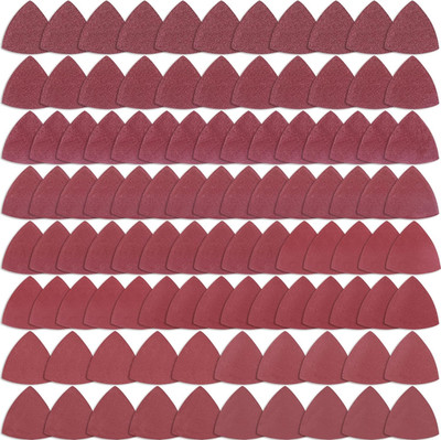 100pc Triangle Sanding Pads 3-1/8'' Hook and Multi Tool Sandpaper Assorted