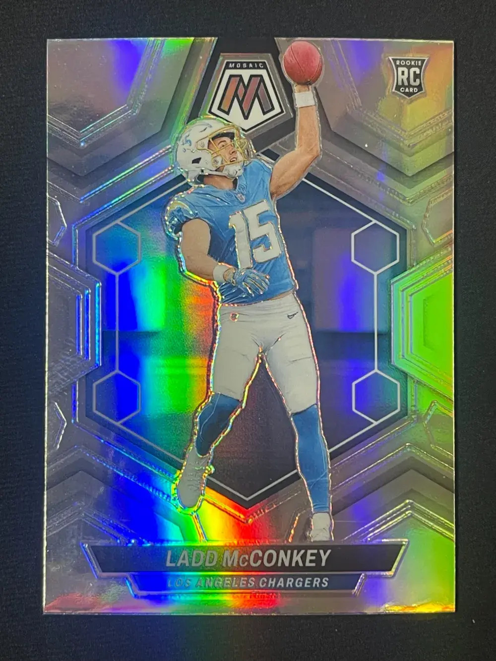 2024 Panini Mosaic - Rookies Ladd McConkey #334 Silver Prizm (RC) Chargers JP