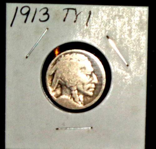 1913 TYPE 1 BUFFALO (INDIAN HEAD) NICKEL – GRADES “ABOUT GOOD”
