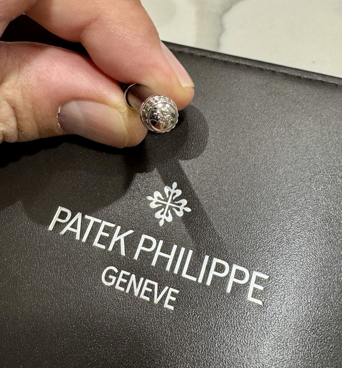Authentic Patek Philippe 18k 750 White Gold Watch Pin Pusher