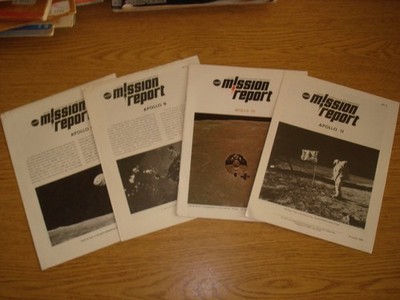 NASA Mission Report lot of 4 vintage pamphlets Apollo 8/9/10/11 rare space