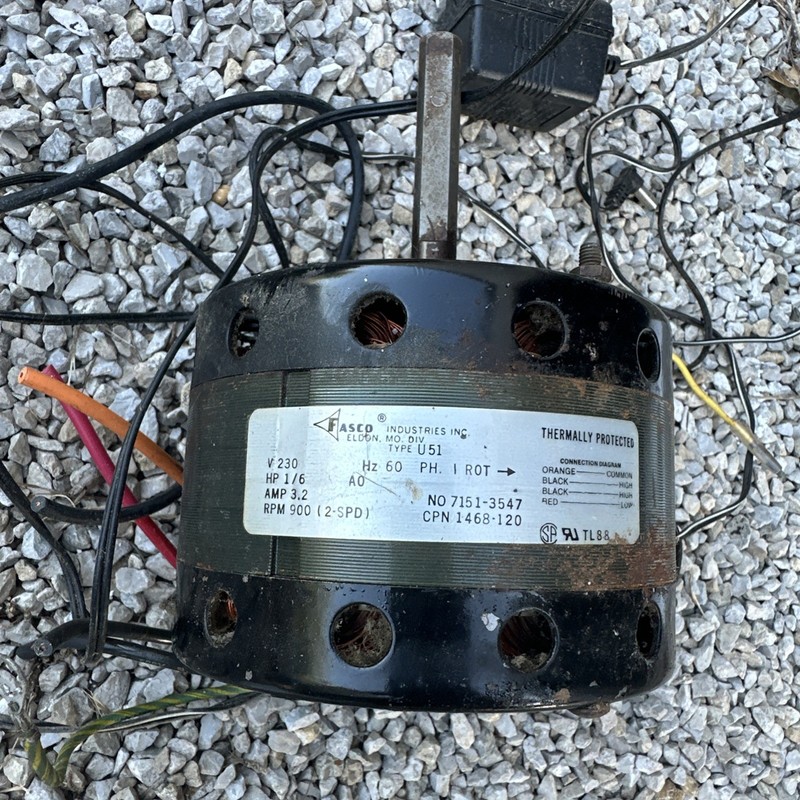 Fasco Industries Inc. Furnace Blower Motor 7151-3547 1/6 Hp 230v 900rpm Untested