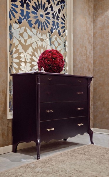 Kommode Mit 4 Schubladen Sideboard Anrichte Holz Schrank Anrichte Kommoden Lila-image