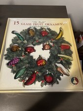 15PC Old World Christmas Ornaments Blown Glass Handpainted FRUITS VEGGIES In box