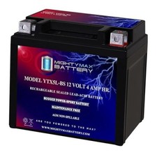 Mighty Max Battery YTX5L-BS -12 Volt 4 AH, 80 CCA, Rechargeable 1 Pack