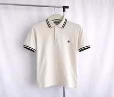 Vivienne Westwood White Polo Shirt  Men  s Designer Polo  Orb Logo Size:XL