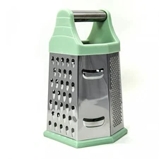 Beille 6 Side Stainless Steel Grater Top Handle Zester Slicer 7.75 Inch, Mint...