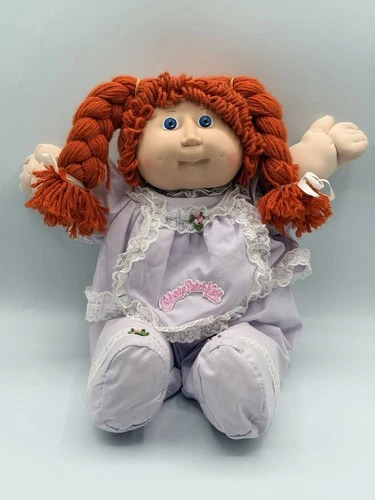 Cabbage Patch Kids Doll Red Hair Blue Eyes Dimples W/ Outfit Vtg 80s