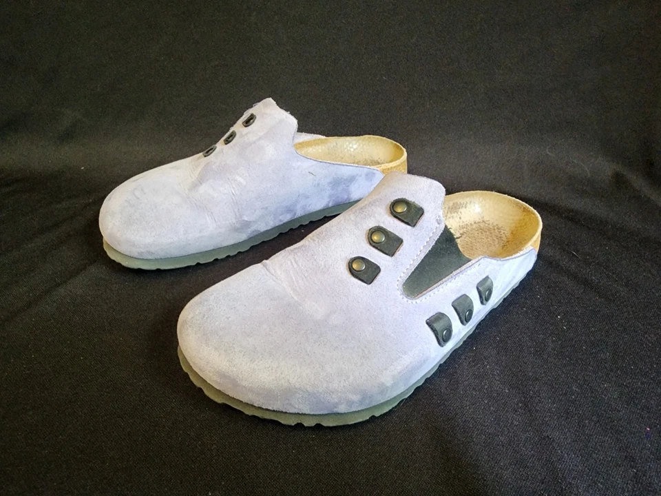 Zueco Birkenstock lila púrpura sin cordones para mujer talla 39 EE. UU. 8 cómodo Foto 3 de 4