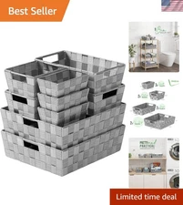Practical & Chic Set of 9 Baskets - Durable Organizing Solution for Every Room