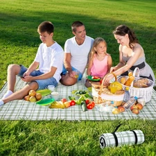 Picnic Blanket 80''x80'' Extra Large Outdoor Blanket, Waterproof, Sandproof, ...