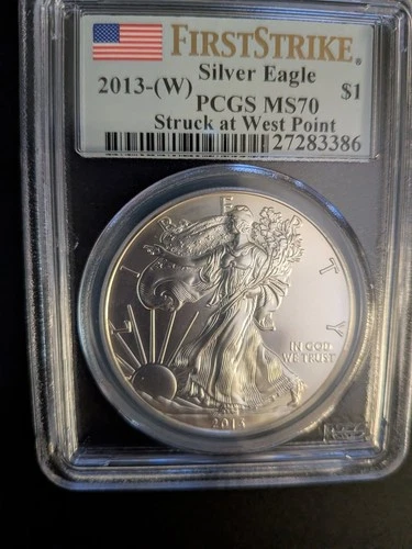 FIRST STRIKE 2013-(W) Silver Eagle S$1 PCGS MS70 Struck at The West Point Mint