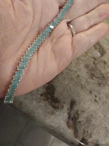 Grandidierite Bracelet in Rhodium Over Sterling Silver (6.50 In) 10.85 c - Picture 1 of 15