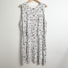 J Jill Wearever Collection Sleeveless Floral Print Midi Dress Plus Size XL