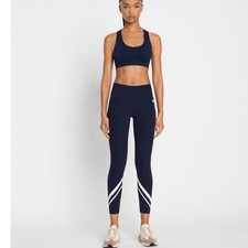 Tory Sport Tory Burch Black White Chevron Stripe Full Length Legging S