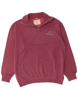 CHAMPION Herren Zip Neck Sweatshirt Pullover Medium Pink DG15