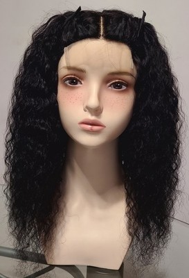 18''Gueless Wig 4/1, 100%,Human Hair For Curly wet &wavy Wig black color.
