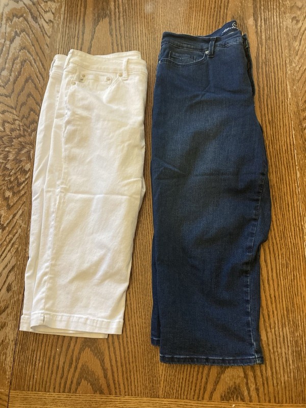Gloria Vanderbilt & Seven 7 Capri Denim Jeans Lot Size 14 Excellent Condition