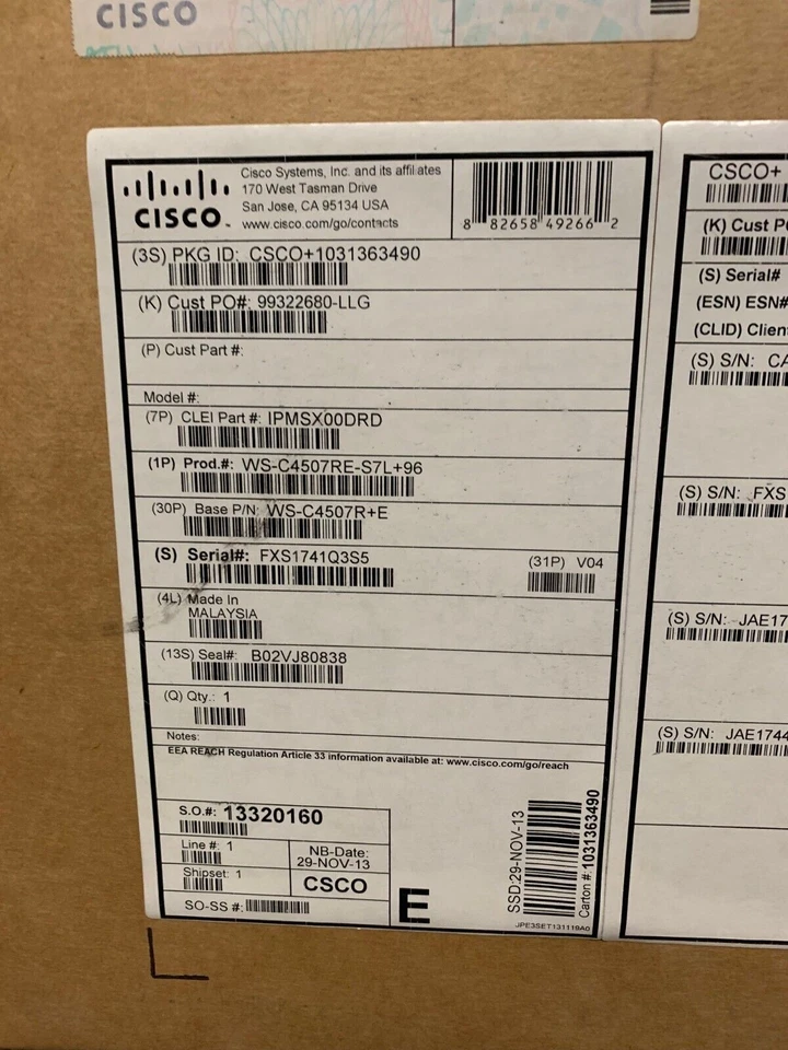 Cisco 4507 R+E Complete Switch PWR-C45 SUP7L-E 96 Gigabit Ports - Image 4 of 4